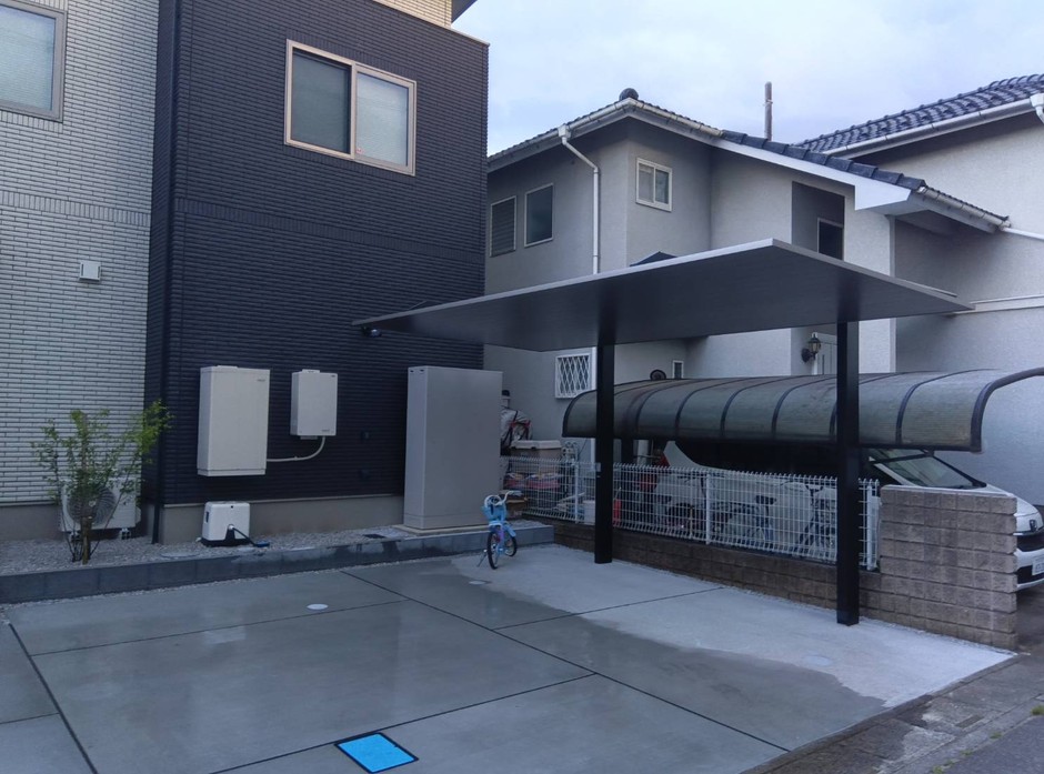 上尾市の外構施工事例｜駐車スペースの寄り