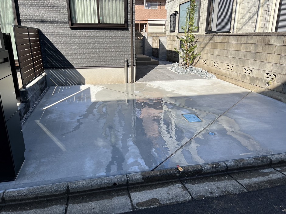 上尾市の外構施工事例｜道路側からの引き