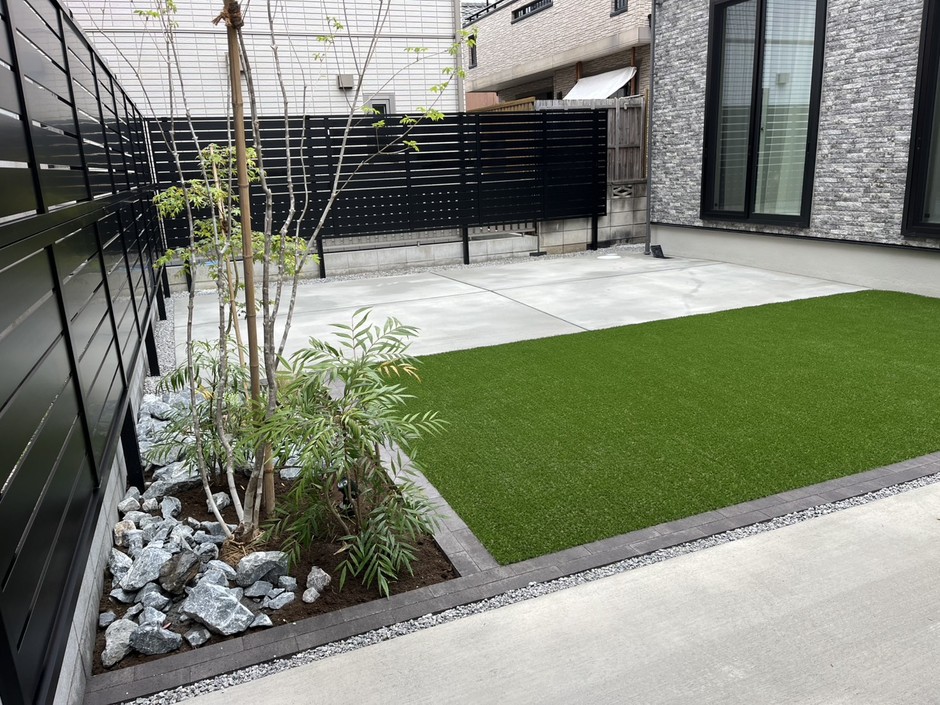ふじみ野市の外構施工事例|庭の仕上がりの寄り