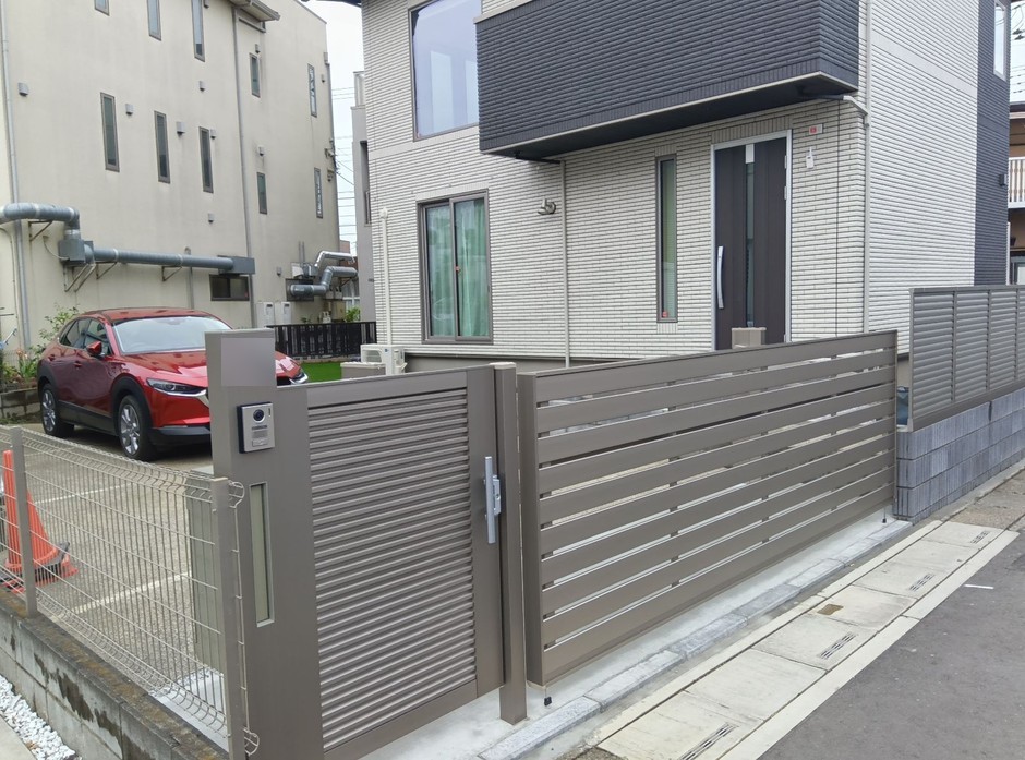 新座市の外構施工事例|門まわりの寄り