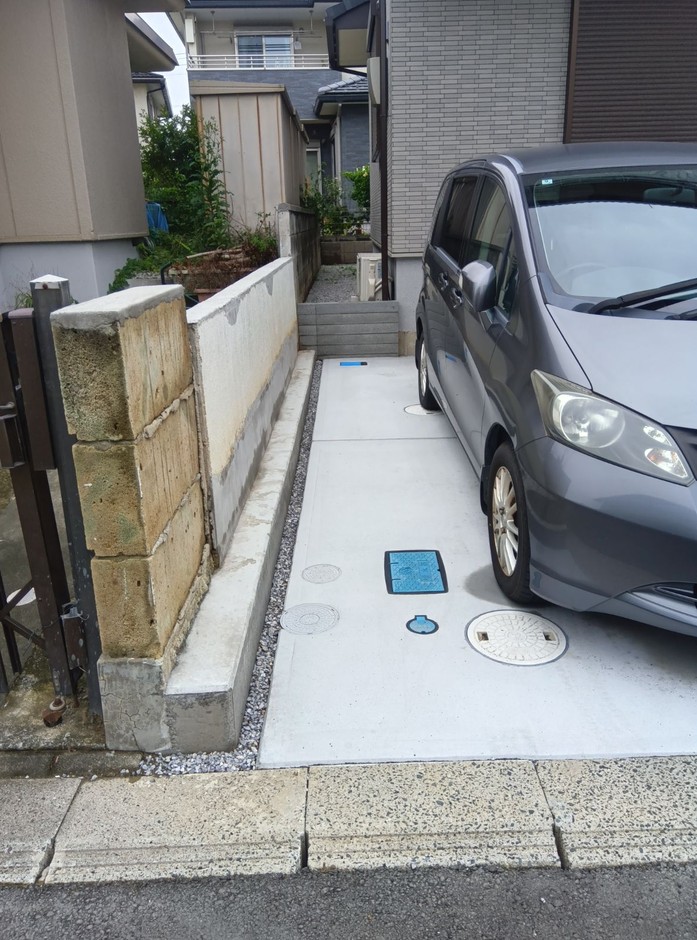 埼玉県坂戸市の施工事例｜駐車スペースの土間コンクリートの仕上がり